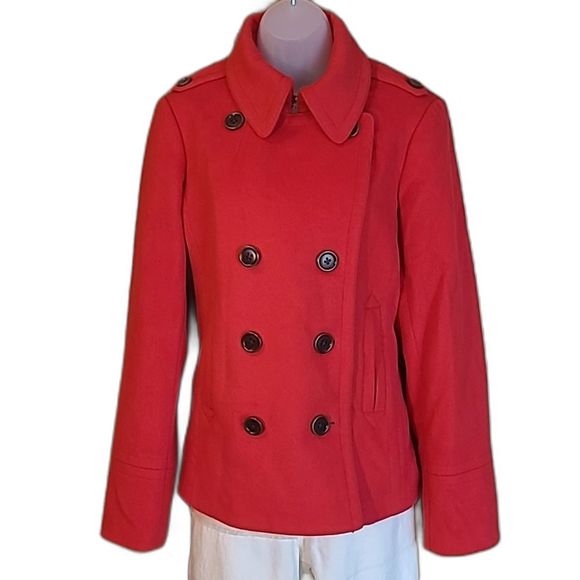 J. Crew Lady Day Jacket Lined Double-Breasted Metro Coat Wool Winter Peacoat XL - Picture 16 of 16